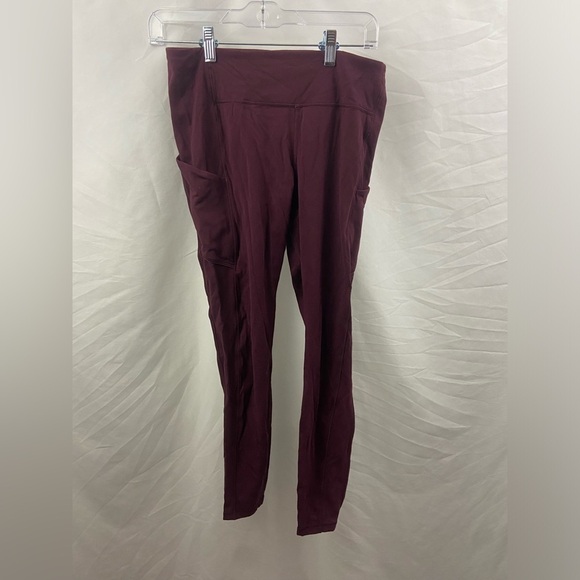 Lululemon Maroon Leggings Tights Size 8 Yoga Gym - Picture 1 of 13